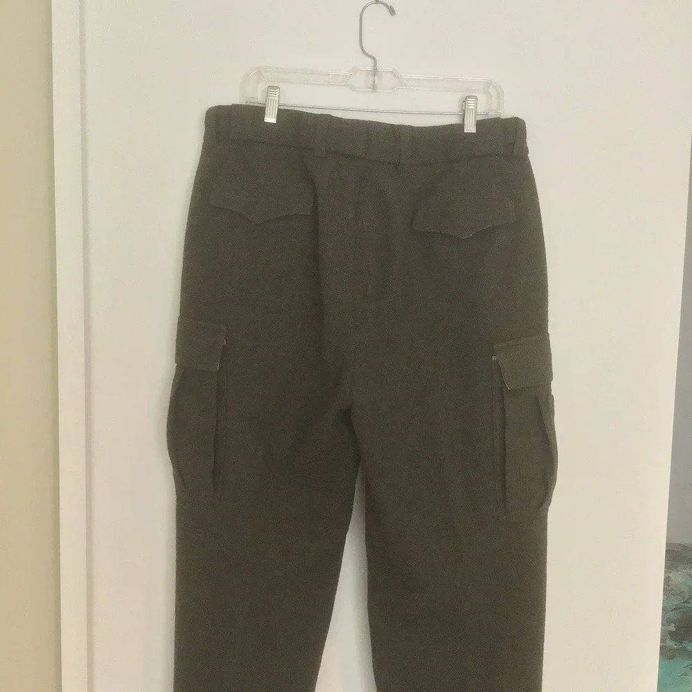 Polo Ralph Lauren 36x34 Wool Herringbone Cargo Field Pants Olive Green AS IS